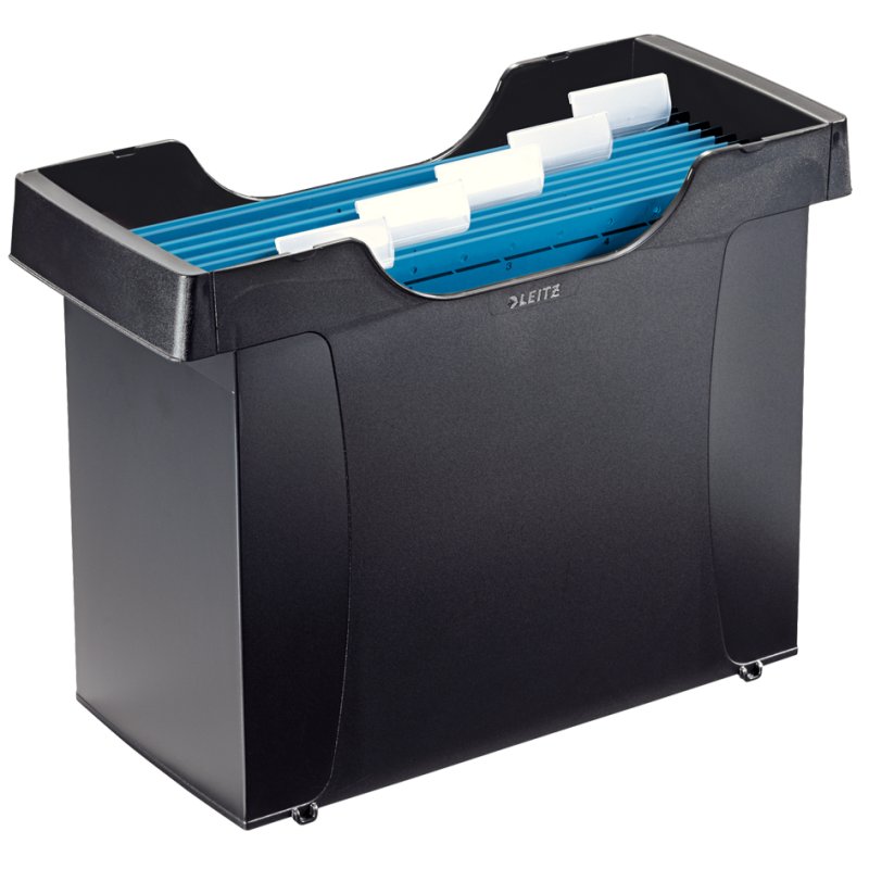 LEITZ boîte pour dossiers suspendus Plus Mini, bleu, empilable, incl. 5 dossiers suspendus